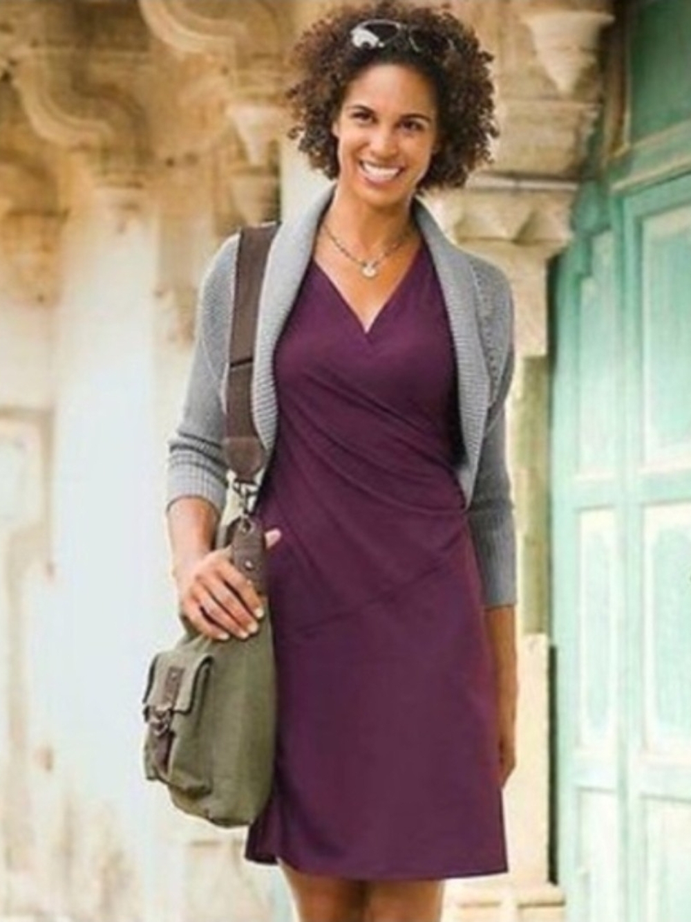 Athleta Plum Faux Wrap Dress